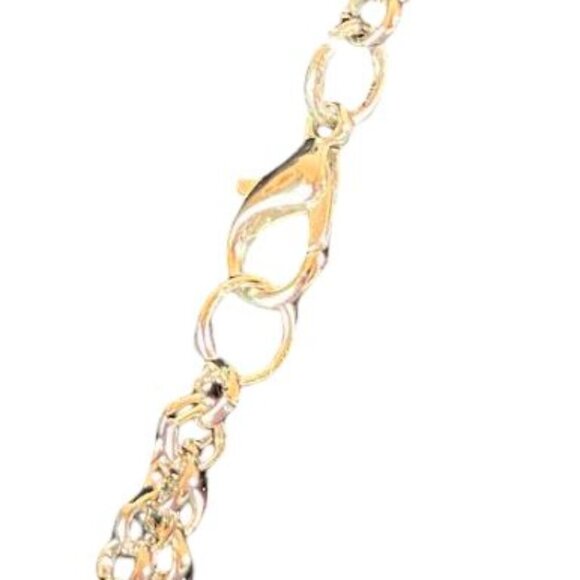 Handcrafted Glass Pendant Stunning Sparkly Red with Silver-Tone Chain 22"/24" - Picture 4 of 5